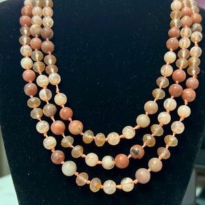 Natural Pink Multicolor Moonstone Round Shape Beads